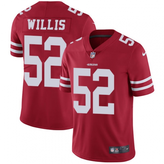 Youth Nike San Francisco 49ers 52 Patrick Willis Red Team Color Vapor Untouchable Limited Player NFL Jersey
