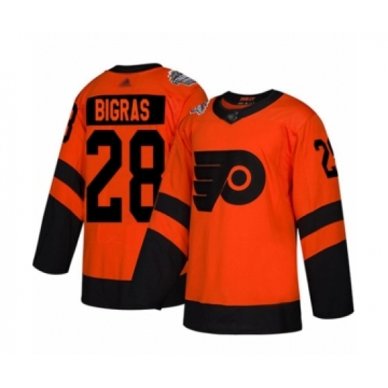 Men's Philadelphia Flyers 28 Chris Bigras Authentic Orange 2019 Stadium Series Hockey Jersey