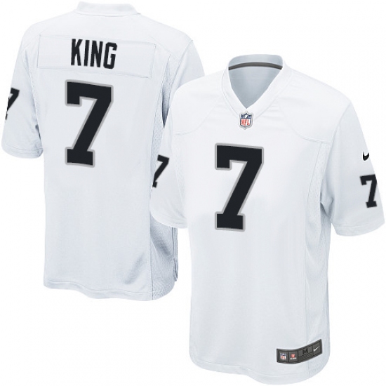 Men's Nike Oakland Raiders 7 Marquette King Game White NFL Jersey