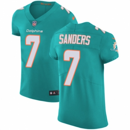 Men's Nike Miami Dolphins 7 Jason Sanders Aqua Green Team Color Vapor Untouchable Elite Player NFL Jersey