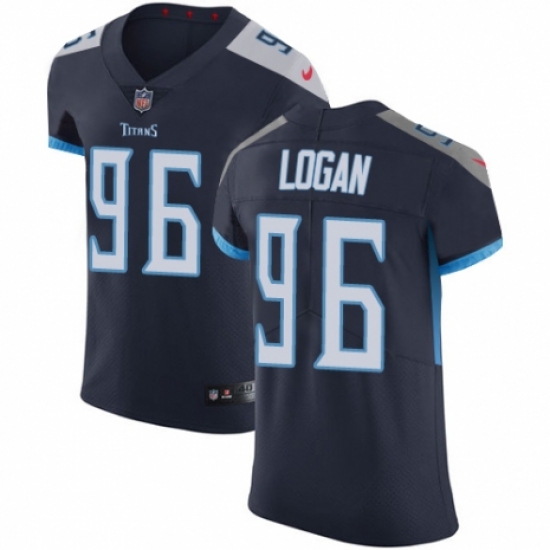 Men's Nike Tennessee Titans 96 Bennie Logan Navy Blue Team Color Vapor Untouchable Elite Player NFL Jersey