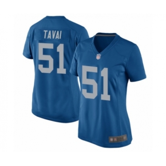 Women's Detroit Lions 51 Jahlani Tavai Game Blue Alternate Football Jersey