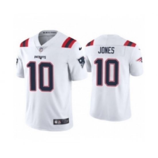 Men New England Patriots 10 Mac Jones White 2021 Vapor Limited Football Jersey