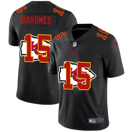 Men's Kansas City Chiefs 15 Patrick Mahomes Black Nike Black Shadow Edition Limited Jersey