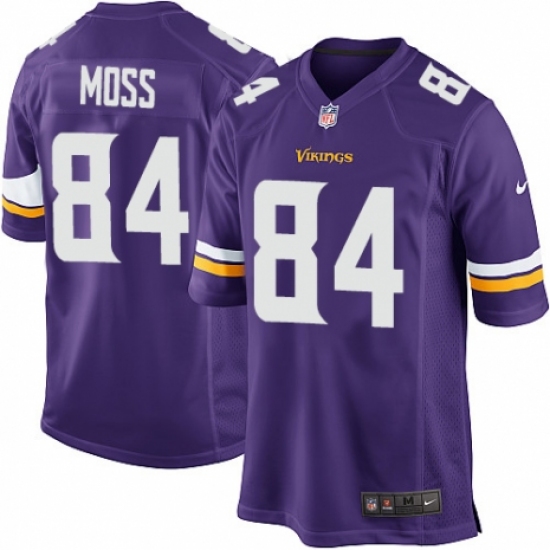 Men's Nike Minnesota Vikings 84 Randy Moss Game Purple Team Color NFL Jersey
