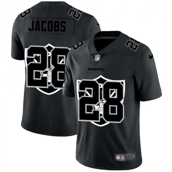 Men's Oakland Raiders 28 Josh Jacobs Black Nike Black Shadow Edition Limited Jersey