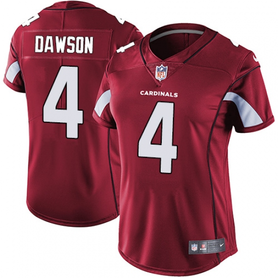 Women's Nike Arizona Cardinals 4 Phil Dawson Red Team Color Vapor Untouchable Limited Player NFL Jersey