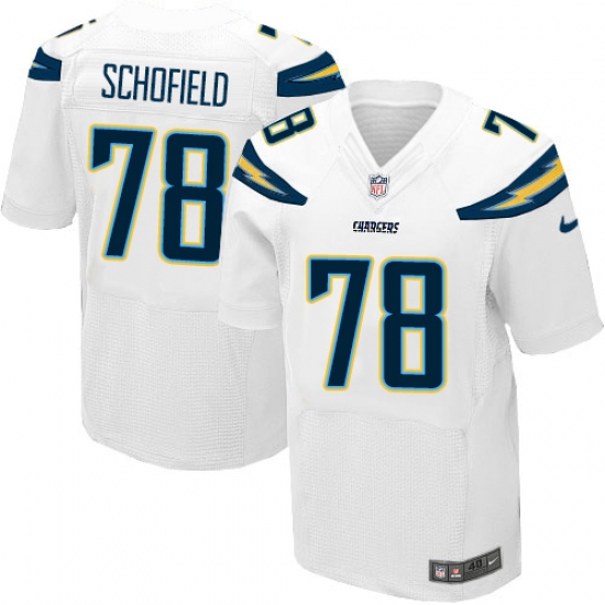 Men's Nike Los Angeles Chargers 78 Michael Schofield Elite White NFL Jersey