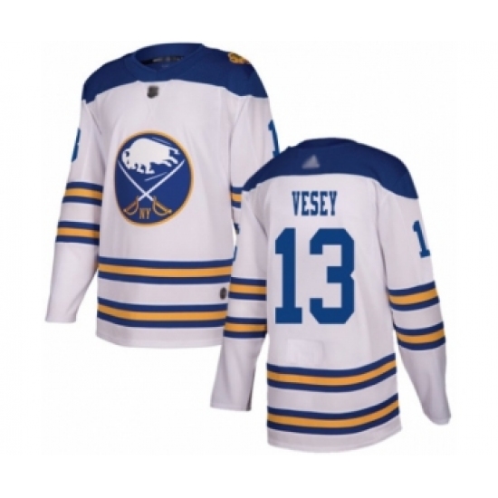 Men's Buffalo Sabres 13 Jimmy Vesey Authentic White 2018 Winter Classic Hockey Jersey