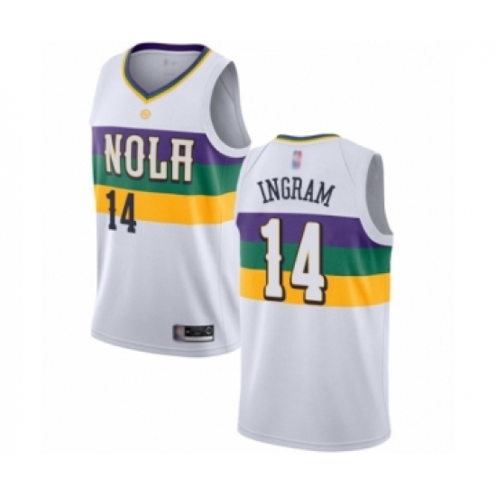 Youth New Orleans Pelicans 14 Brandon Ingram Swingman White Basketball Jersey - City Edition