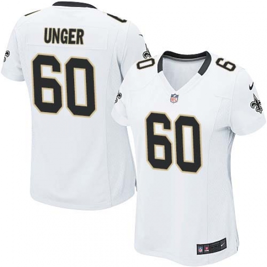 Women's Nike New Orleans Saints 60 Max Unger Game White NFL Jersey