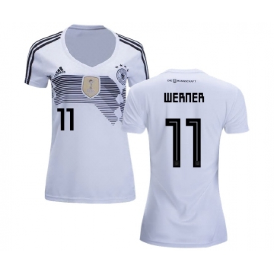 Women's Germany 11 Werner White Home Soccer Country Jersey