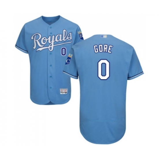 Men's Kansas City Royals 0 Terrance Gore Light Blue Alternate Flex Base Authentic Collection Baseball Jersey