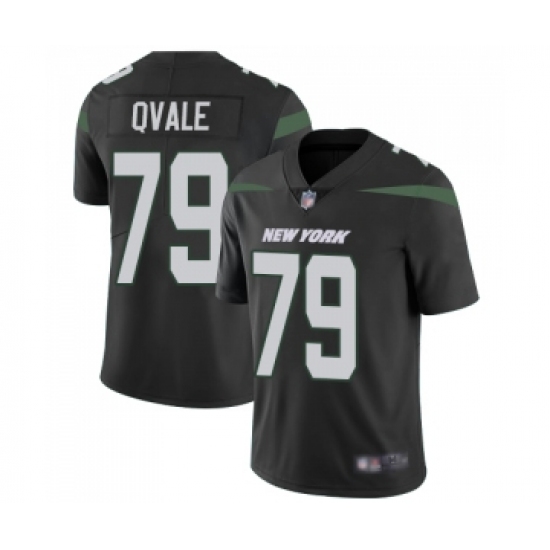 Youth New York Jets 79 Brent Qvale Black Alternate Vapor Untouchable Limited Player Football Jersey