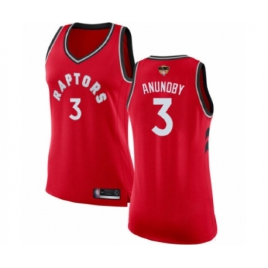 Women's Toronto Raptors 3 OG Anunoby Swingman Red 2019 Basketball Finals Bound Jersey - Icon Edition