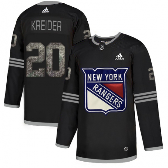 Men's Adidas New York Rangers 20 Chris Kreider Black Authentic Classic Stitched NHL Jersey