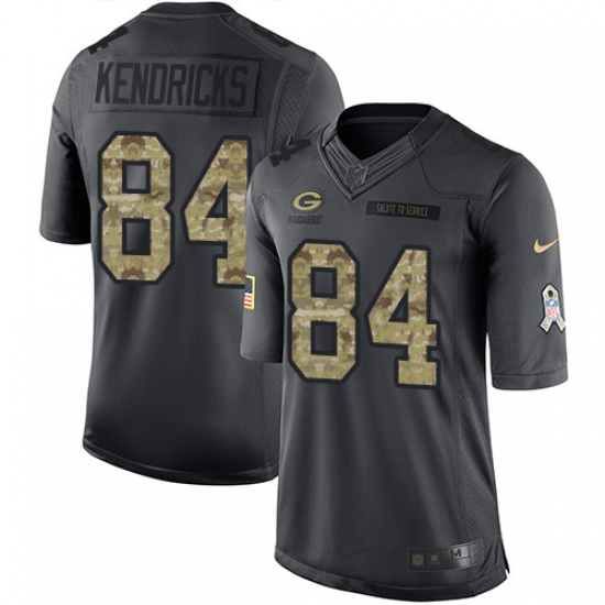 Men's Nike Green Bay Packers 84 Lance Kendricks Limited Black 2016 Salute to Service NFL Jersey