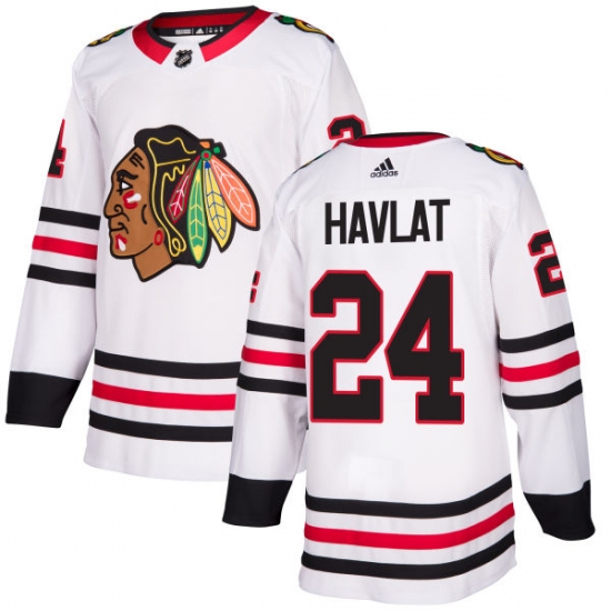Women's Adidas Chicago Blackhawks 24 Martin Havlat Authentic White Away NHL Jersey