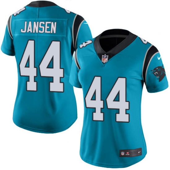 Women's Nike Carolina Panthers 44 J.J. Jansen Blue Alternate Vapor Untouchable Limited Player NFL Jersey