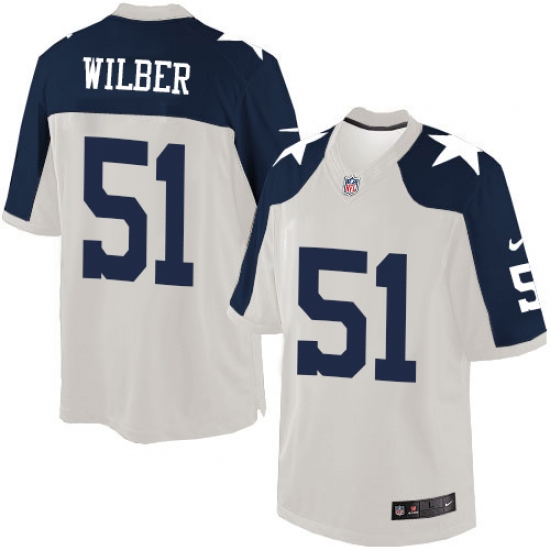 Men's Nike Dallas Cowboys 51 Kyle Wilber Limited White Throwback Alternate NFL Jersey