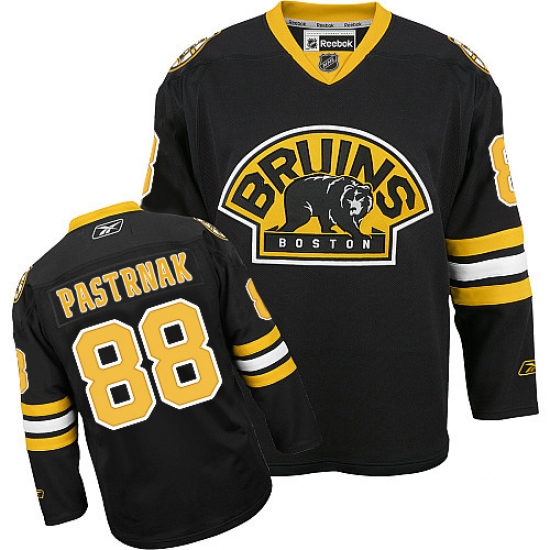 Men's Reebok Boston Bruins 88 David Pastrnak Premier Black Third NHL Jersey