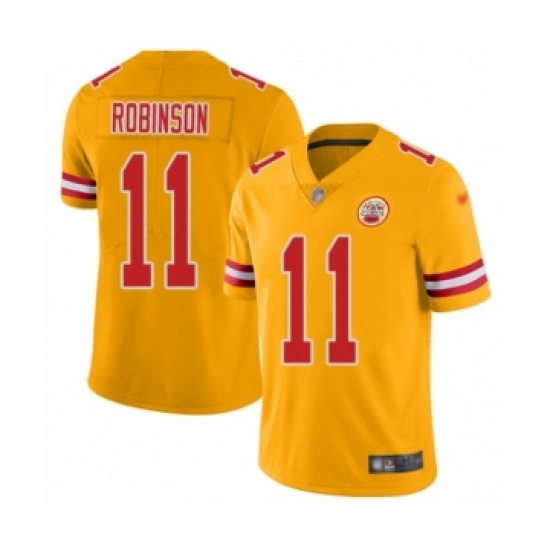 Youth Kansas City Chiefs 11 Demarcus Robinson Limited Gold Inverted Legend Football Jersey