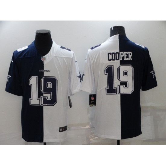 Men's Dallas Cowboys 19 Amari Cooper White-Blue Fashion Football Limited Jersey
