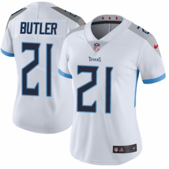 Women's Nike Tennessee Titans 21 Malcolm Butler White Vapor Untouchable Limited Player NFL Jersey