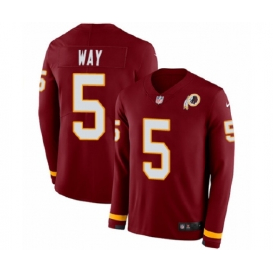 Youth Nike Washington Redskins 5 Tress Way Limited Burgundy Therma Long Sleeve NFL Jersey