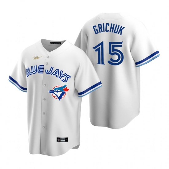 Men's Nike Toronto Blue Jays 15 Randal Grichuk White Cooperstown Collection Home Stitched Baseball Jersey