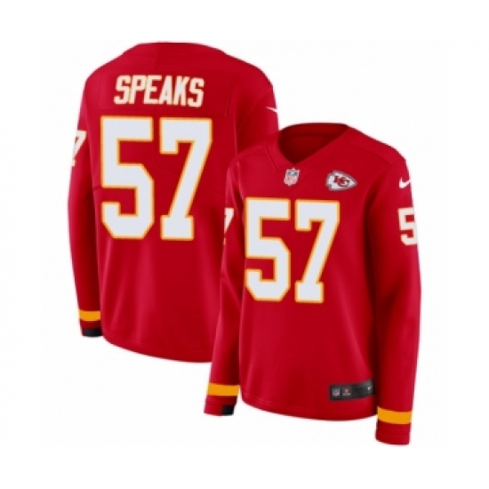 Women's Nike Kansas City Chiefs 57 Breeland Speaks Limited Red Therma Long Sleeve NFL Jersey