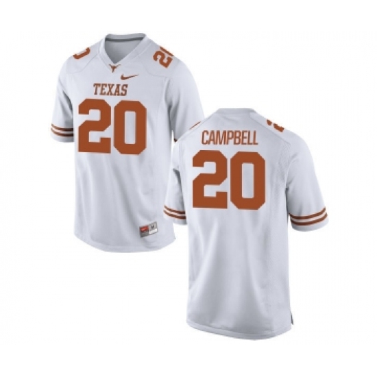 Texas Longhorns 20 Earl Campbell White Nike College Jersey