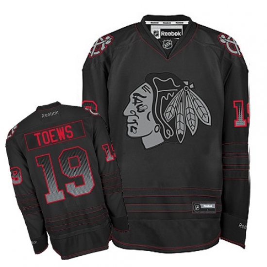 Men's Reebok Chicago Blackhawks 19 Jonathan Toews Authentic Black Accelerator NHL Jersey
