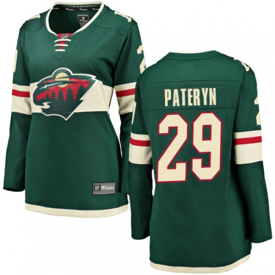 Women's Minnesota Wild 29 Greg Pateryn Authentic Green Home Fanatics Branded Breakaway NHL Jersey