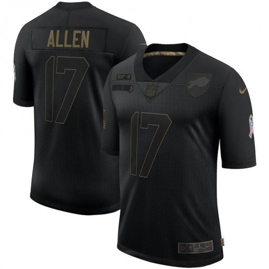 Men's Buffalo Bills 17 Josh Allen Black Nike 2020 Salute To Service Limited Jersey