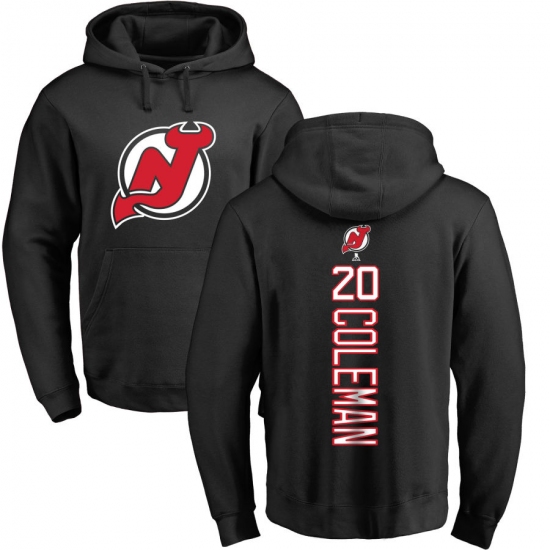 NHL Adidas New Jersey Devils 20 Blake Coleman Black Backer Pullover Hoodie