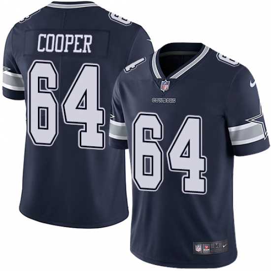 Men's Nike Dallas Cowboys 64 Jonathan Cooper Navy Blue Team Color Vapor Untouchable Limited Player NFL Jersey