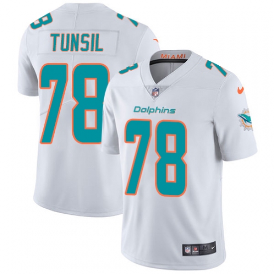 Youth Nike Miami Dolphins 78 Laremy Tunsil White Vapor Untouchable Limited Player NFL Jersey