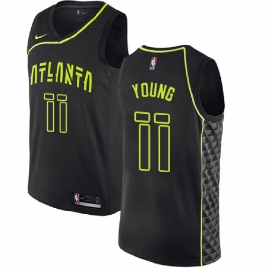 Youth Nike Atlanta Hawks 11 Trae Young Swingman Black NBA Jersey - City Edition
