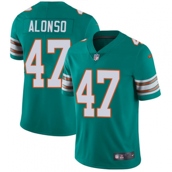 Men's Nike Miami Dolphins 47 Kiko Alonso Aqua Green Alternate Vapor Untouchable Limited Player NFL Jersey