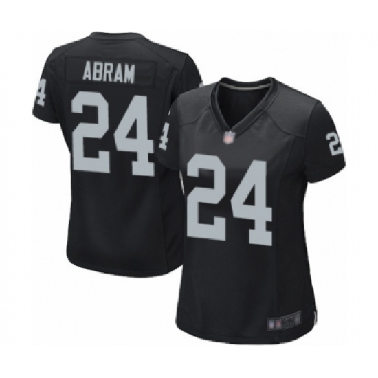 Women's Oakland Raiders 24 Johnathan Abram Game Black Team Color Football Jersey