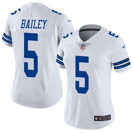 Women's Nike Dallas Cowboys 5 Dan Bailey White Vapor Untouchable Limited Player NFL Jersey