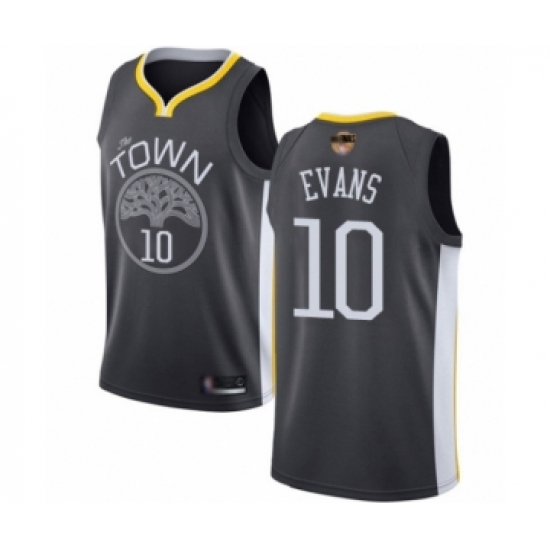 Men's Golden State Warriors 10 Jacob Evans Swingman Black Basketball 2019 Basketball Finals Bound Jersey - Statement Edition