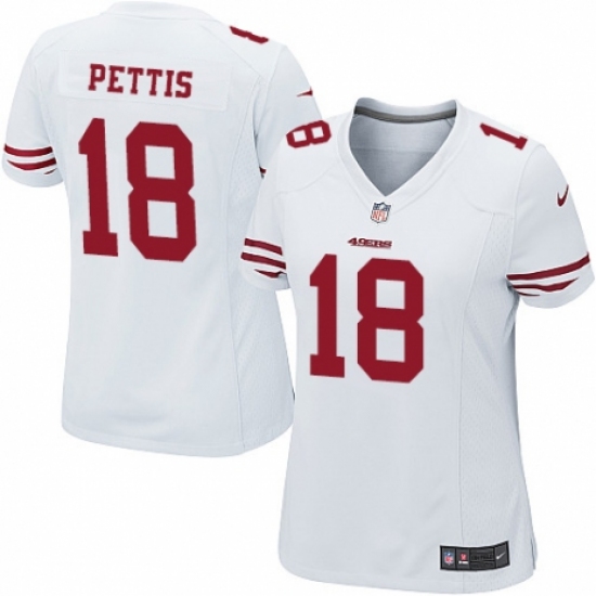 Women's Nike San Francisco 49ers 18 Dante Pettis Game White NFL Jersey