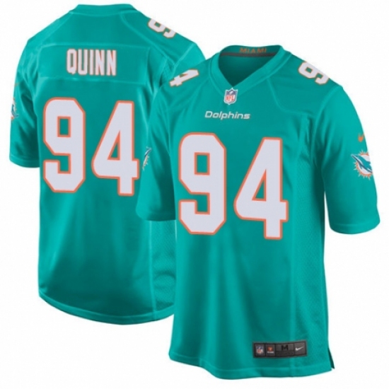 Men's Nike Miami Dolphins 94 Robert Quinn Game Aqua Green Team Color NFL Jersey