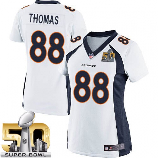 Women's Nike Denver Broncos 88 Demaryius Thomas Elite White Super Bowl 50 Bound NFL Jersey