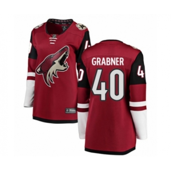 Women's Arizona Coyotes 40 Michael Grabner Authentic Burgundy Red Home Fanatics Branded Breakaway NHL Jersey