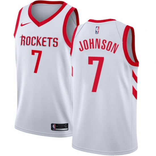 Women's Nike Houston Rockets 7 Joe Johnson Swingman White NBA Jersey - Association Edition