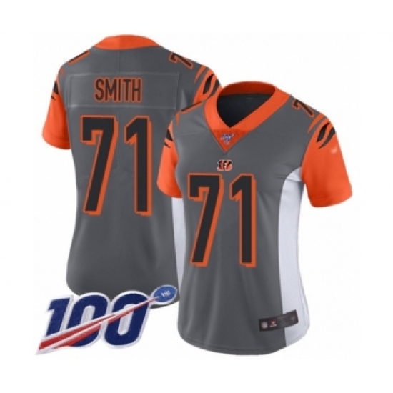 Youth Cincinnati Bengals 71 Andre Smith Limited Silver Inverted Legend 100th Season Football Jersey