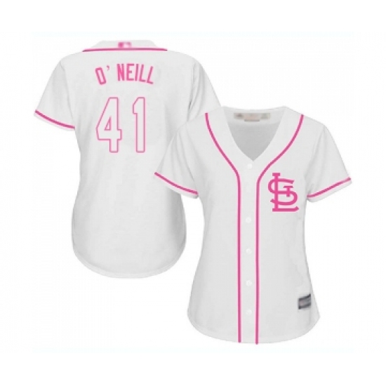 Women's St. Louis Cardinals 41 Tyler O Neill Replica White Fashion Cool Base Baseball Jersey